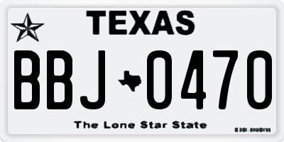 TX license plate BBJ0470