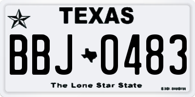 TX license plate BBJ0483