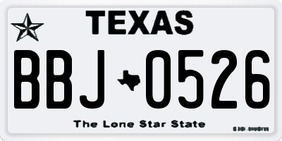 TX license plate BBJ0526