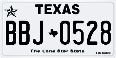 TX license plate BBJ0528