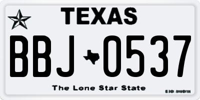 TX license plate BBJ0537