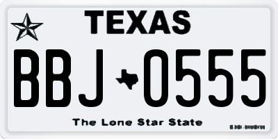 TX license plate BBJ0555