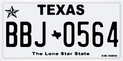 TX license plate BBJ0564