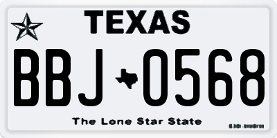 TX license plate BBJ0568