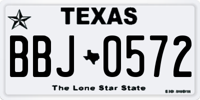 TX license plate BBJ0572