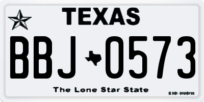 TX license plate BBJ0573