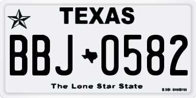 TX license plate BBJ0582