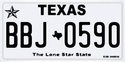 TX license plate BBJ0590