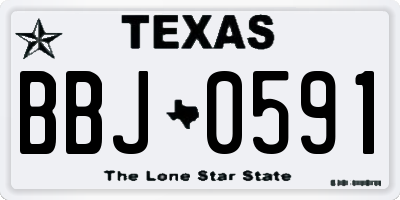 TX license plate BBJ0591