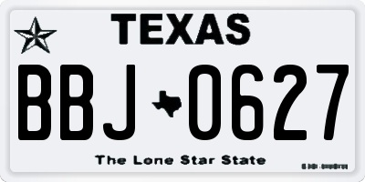 TX license plate BBJ0627