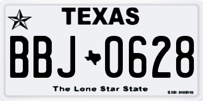 TX license plate BBJ0628