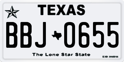 TX license plate BBJ0655