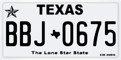 TX license plate BBJ0675