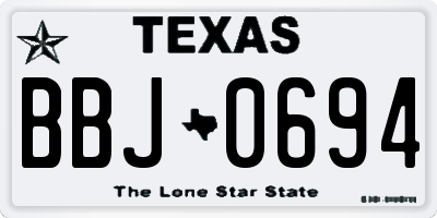TX license plate BBJ0694