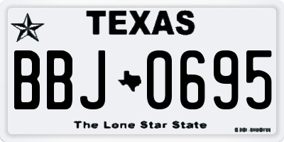 TX license plate BBJ0695