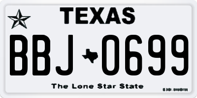 TX license plate BBJ0699