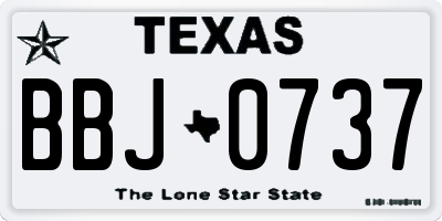 TX license plate BBJ0737