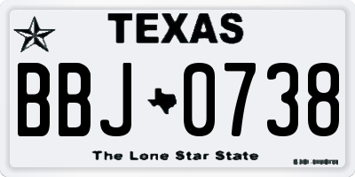 TX license plate BBJ0738