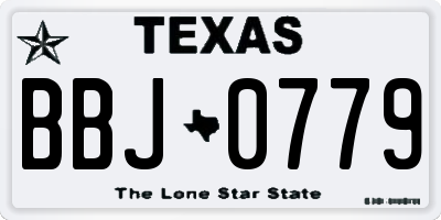 TX license plate BBJ0779