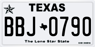 TX license plate BBJ0790