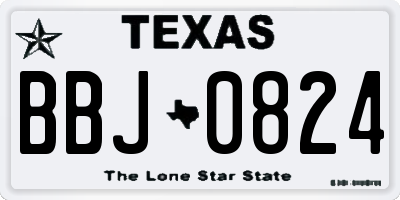 TX license plate BBJ0824