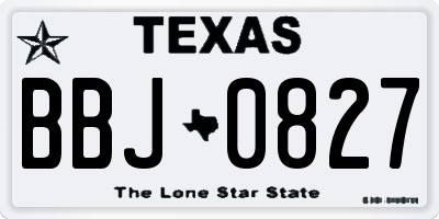 TX license plate BBJ0827