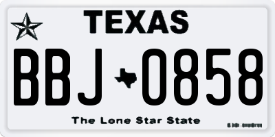 TX license plate BBJ0858