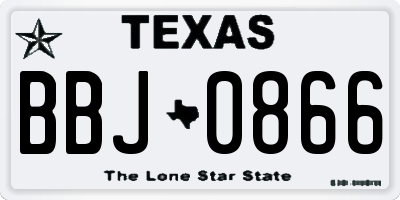 TX license plate BBJ0866