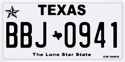 TX license plate BBJ0941
