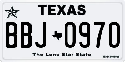 TX license plate BBJ0970