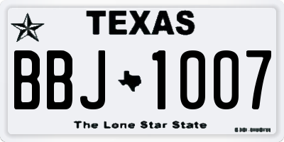 TX license plate BBJ1007