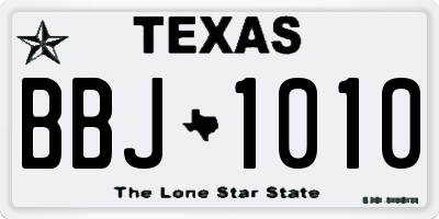 TX license plate BBJ1010