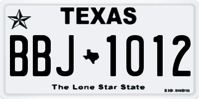 TX license plate BBJ1012