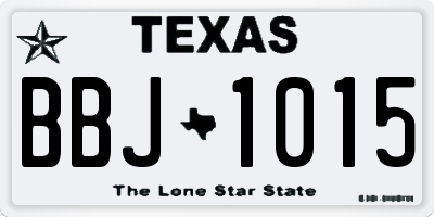 TX license plate BBJ1015