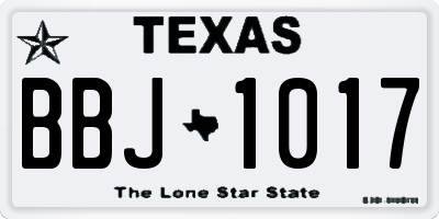TX license plate BBJ1017