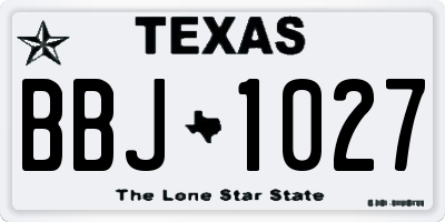 TX license plate BBJ1027