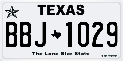 TX license plate BBJ1029