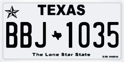 TX license plate BBJ1035