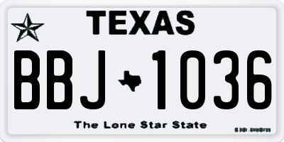 TX license plate BBJ1036