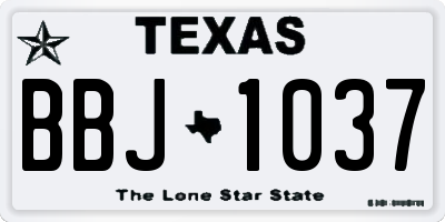 TX license plate BBJ1037