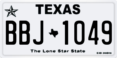 TX license plate BBJ1049
