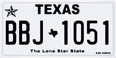 TX license plate BBJ1051