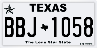 TX license plate BBJ1058