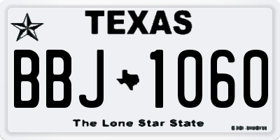 TX license plate BBJ1060