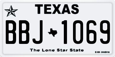 TX license plate BBJ1069