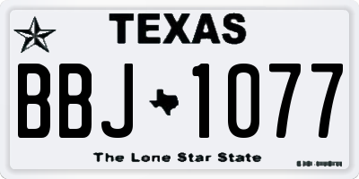 TX license plate BBJ1077
