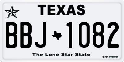 TX license plate BBJ1082