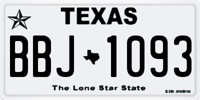 TX license plate BBJ1093