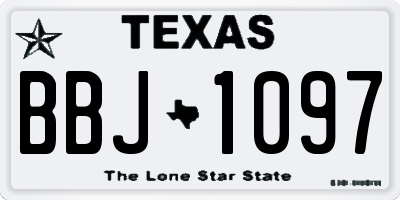 TX license plate BBJ1097