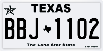 TX license plate BBJ1102